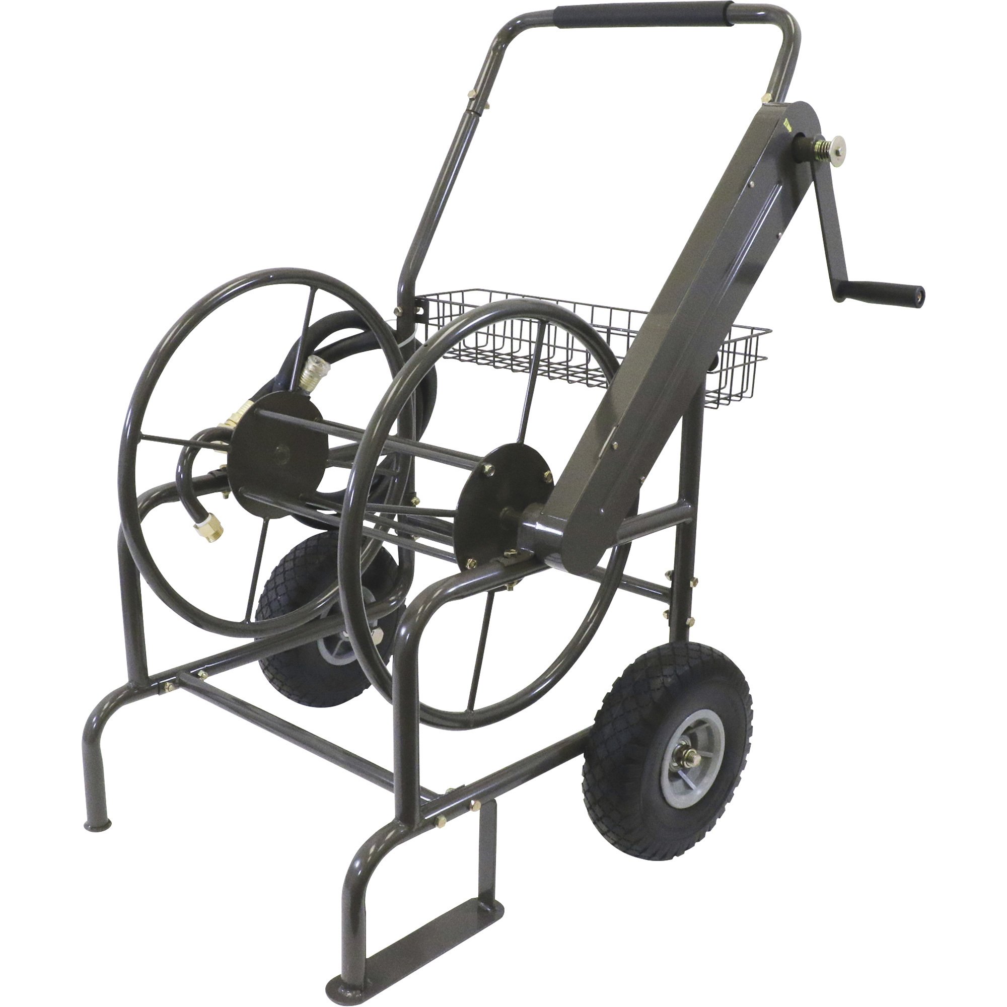 Milwaukee Industrial Garden Hose Reel Cart — Holds 250Ft. of Hose